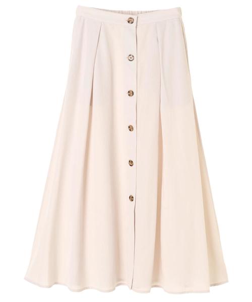 Editt by YECCA VECCA（エディットバイイェッカヴェッカ）の「P.テンセル釦フレアスカート（スカート・レディース・カーキ/ラベンダー/ライトベージュ・FREE）」の4枚目の写真