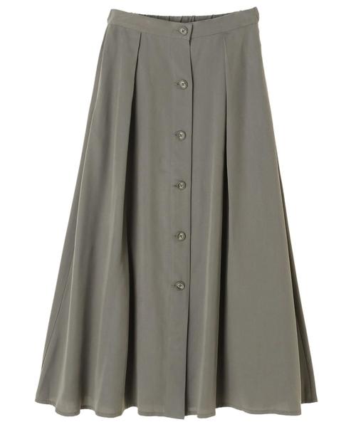 Editt by YECCA VECCA（エディットバイイェッカヴェッカ）の「P.テンセル釦フレアスカート（スカート・レディース・カーキ/ラベンダー/ライトベージュ・FREE）」の5枚目の写真