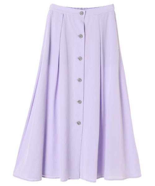 Editt by YECCA VECCA（エディットバイイェッカヴェッカ）の「P.テンセル釦フレアスカート（スカート・レディース・カーキ/ラベンダー/ライトベージュ・FREE）」の13枚目の写真