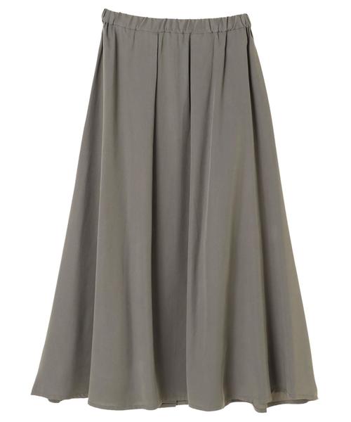 Editt by YECCA VECCA（エディットバイイェッカヴェッカ）の「P.テンセル釦フレアスカート（スカート・レディース・カーキ/ラベンダー/ライトベージュ・FREE）」の10枚目の写真