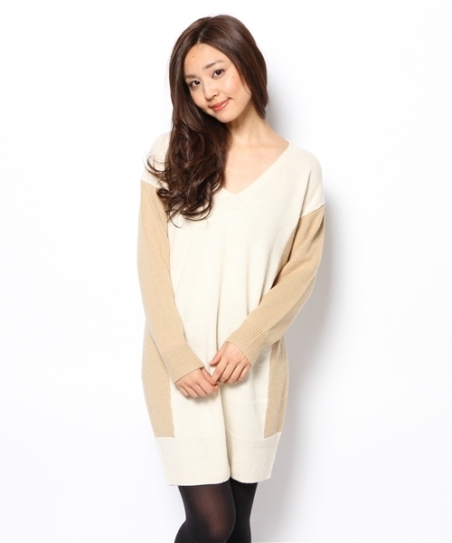 Rive Droite リヴドロワ の 長袖バイカラーワンピース ワンピース Wear