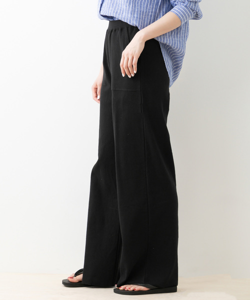 URBAN RESEARCH Sonny Label(アーバンリサーチサニーレーベル)の「リブカットワイドストレートパンツ(その他パンツ・レディース・ブラック/カーキ/キャメル・FREE)」の2枚目の写真