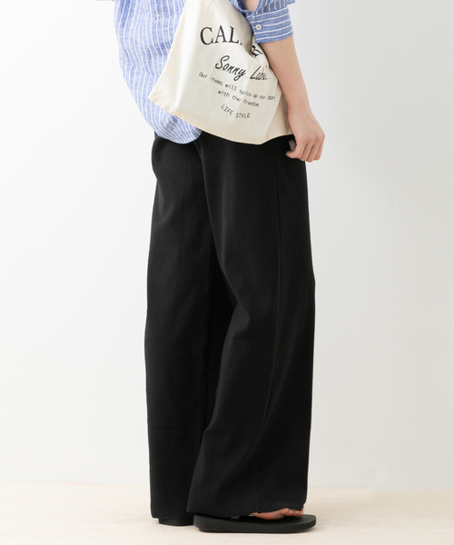 URBAN RESEARCH Sonny Label(アーバンリサーチサニーレーベル)の「リブカットワイドストレートパンツ(その他パンツ・レディース・ブラック/カーキ/キャメル・FREE)」の4枚目の写真