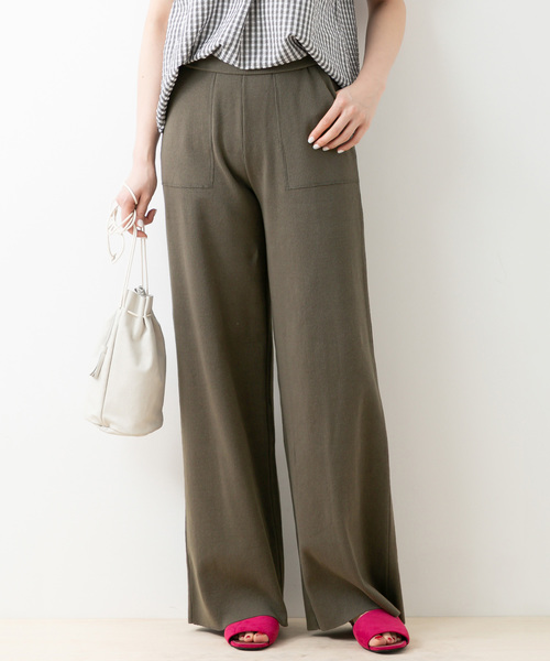 URBAN RESEARCH Sonny Label(アーバンリサーチサニーレーベル)の「リブカットワイドストレートパンツ(その他パンツ・レディース・ブラック/カーキ/キャメル・FREE)」の7枚目の写真