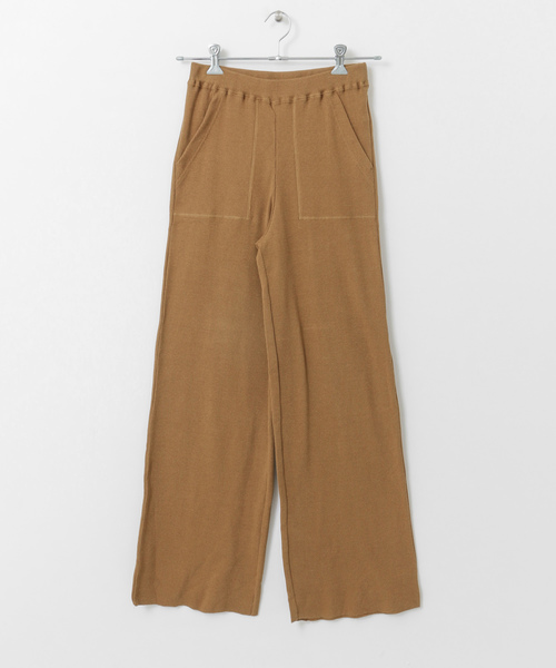 URBAN RESEARCH Sonny Label(アーバンリサーチサニーレーベル)の「リブカットワイドストレートパンツ(その他パンツ・レディース・ブラック/カーキ/キャメル・FREE)」の16枚目の写真