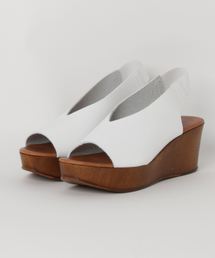 ENESS: Vカットウェッジソールサンダル