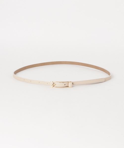 flower（フラワー）の「ラインレザーベルト（ベルト・レディース・アイボリー/ブラック・FREE）」の2枚目の写真