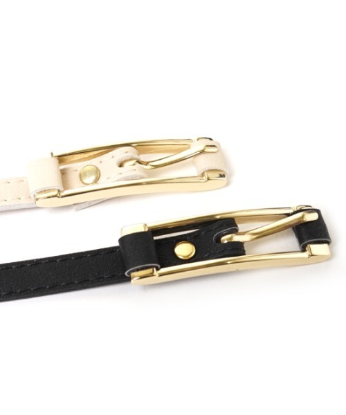 flower（フラワー）の「ラインレザーベルト（ベルト・レディース・アイボリー/ブラック・FREE）」の8枚目の写真