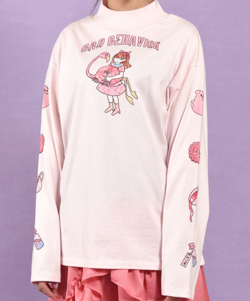 MILK（ミルク）の「ALICE ロングスリーブ　Tシャツ（Tシャツ/カットソー・レディース・オフホワイト/ピンク/サックスブルー・FREE）」の10枚目の写真