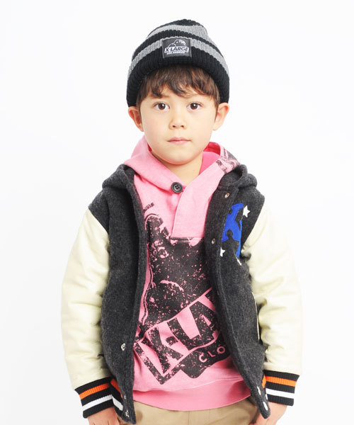 XLARGE KIDS(エクストララージキッズ)の「OG BASIC KNIT CAP/ ニット帽(ニットキャップ/ビーニー・キッズ・ブラック/ネイビー/オレンジ・ONE SIZE)」の8枚目の写真