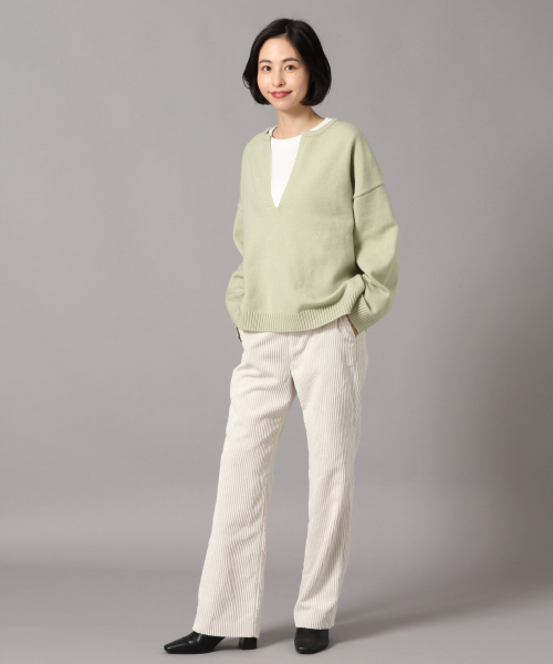 LOWRYS FARM（ローリーズファーム）の「スリットＶニットプルオーバー　852006（ニット/セーター・レディース・アイボリー/ブラック/ブラウン/グリーン・FREE）」の7枚目の写真