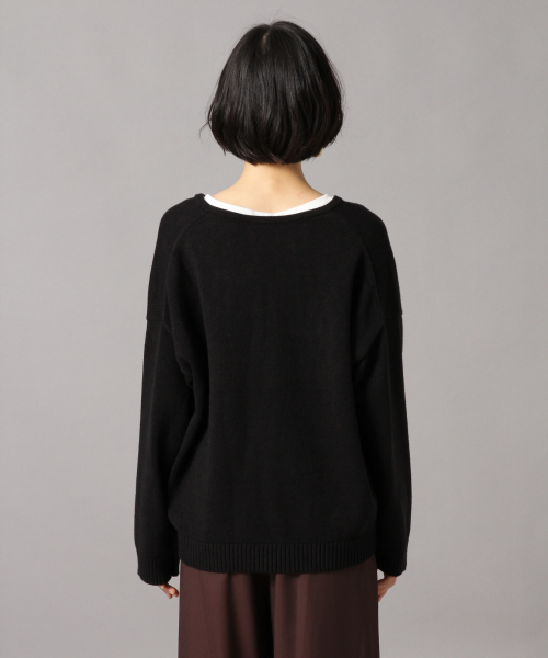 LOWRYS FARM（ローリーズファーム）の「スリットＶニットプルオーバー　852006（ニット/セーター・レディース・アイボリー/ブラック/ブラウン/グリーン・FREE）」の11枚目の写真