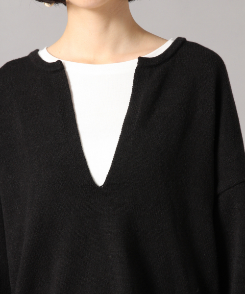 LOWRYS FARM（ローリーズファーム）の「スリットＶニットプルオーバー　852006（ニット/セーター・レディース・アイボリー/ブラック/ブラウン/グリーン・FREE）」の9枚目の写真