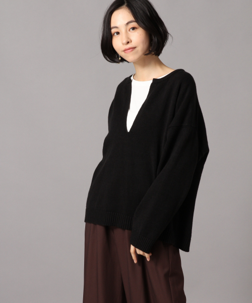 LOWRYS FARM（ローリーズファーム）の「スリットＶニットプルオーバー　852006（ニット/セーター・レディース・アイボリー/ブラック/ブラウン/グリーン・FREE）」の16枚目の写真