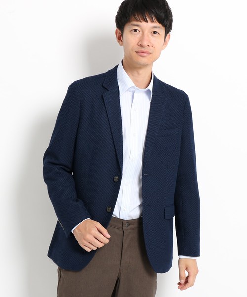 THE SHOP TK (ザ ショップ ティーケー )の「ツイード風テーラードジャケット/結婚式、セレモニー、パーティー,二次会(テーラードジャケット)」|ネイビー