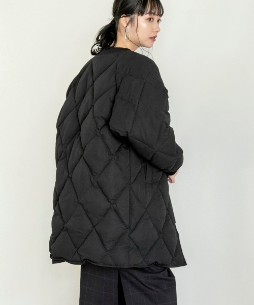 LOWRYS FARM（ローリーズファーム）の「ナカワタキルティングコート 844260（ブルゾン・レディース・ブラック/カーキ/オレンジ・FREE）」の2枚目の写真