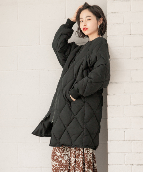 LOWRYS FARM（ローリーズファーム）の「ナカワタキルティングコート 844260（ブルゾン・レディース・ブラック/カーキ/オレンジ・FREE）」の18枚目の写真