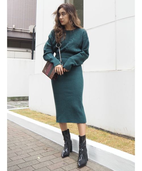 EVRIS（エヴリス）の「パイソンブロッキングスクエアショルダーBAG（ショルダーバッグ・レディース・ブルー/ブラウン・FREE）」の5枚目の写真