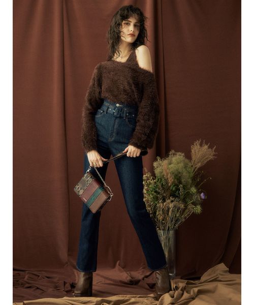 EVRIS（エヴリス）の「パイソンブロッキングスクエアショルダーBAG（ショルダーバッグ・レディース・ブルー/ブラウン・FREE）」の6枚目の写真