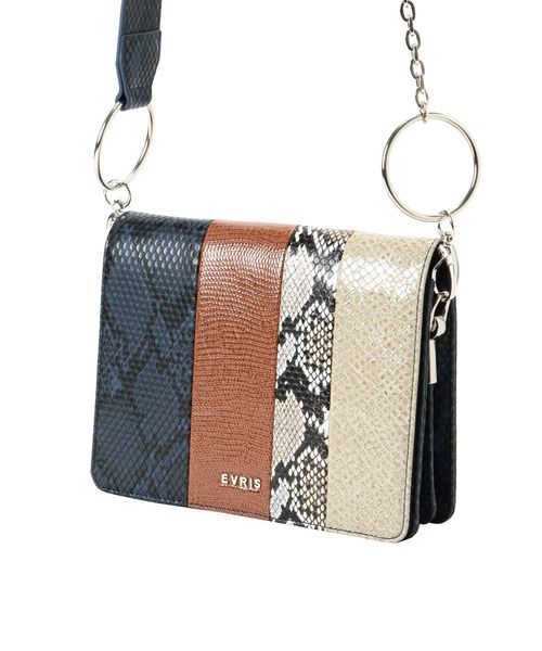 EVRIS（エヴリス）の「パイソンブロッキングスクエアショルダーBAG（ショルダーバッグ・レディース・ブルー/ブラウン・FREE）」の9枚目の写真