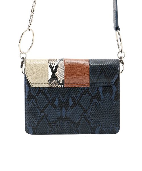 EVRIS（エヴリス）の「パイソンブロッキングスクエアショルダーBAG（ショルダーバッグ・レディース・ブルー/ブラウン・FREE）」の10枚目の写真