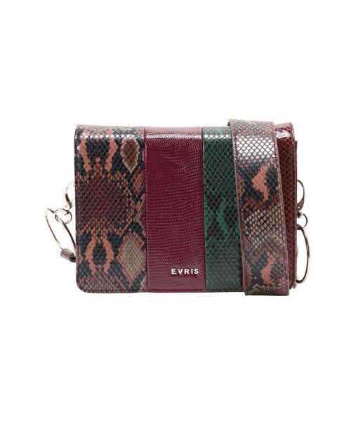 EVRIS（エヴリス）の「パイソンブロッキングスクエアショルダーBAG（ショルダーバッグ・レディース・ブルー/ブラウン・FREE）」の16枚目の写真