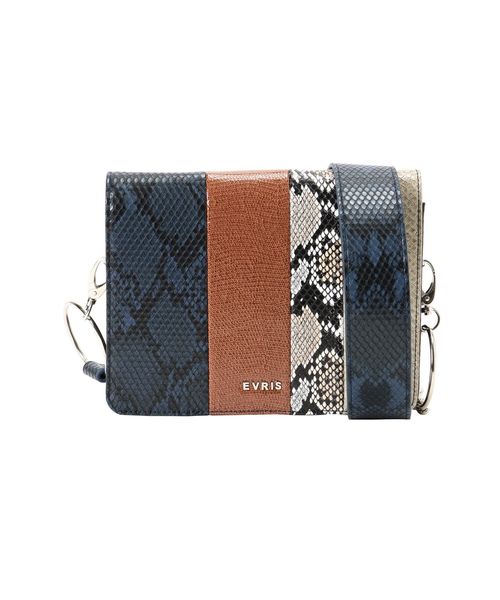 EVRIS（エヴリス）の「パイソンブロッキングスクエアショルダーBAG（ショルダーバッグ・レディース・ブルー/ブラウン・FREE）」の17枚目の写真