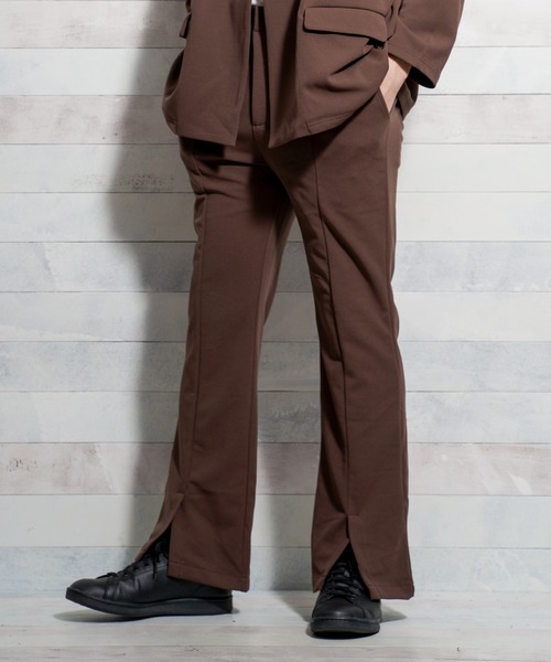 Bling Leads（ブリングリーズ）の「【Bl】梨地センタースリットパンツ（スラックス・メンズ・ブラウン/チャコールグレー/ブラック・MEDIUM/LARGE）」の3枚目の写真