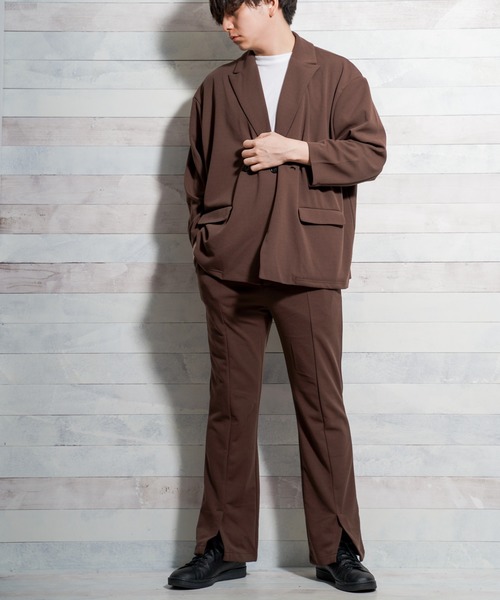 Bling Leads（ブリングリーズ）の「【Bl】梨地センタースリットパンツ（スラックス・メンズ・ブラウン/チャコールグレー/ブラック・MEDIUM/LARGE）」の19枚目の写真