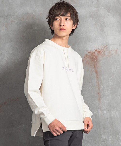 KANGOL（カンゴール）の「【KANGOL】別注サイドジップ裏毛ビッグトレーナー（スウェット・メンズ・杢グレー/ラベンダー/アイボリー/ベージュ・L/M）」の2枚目の写真
