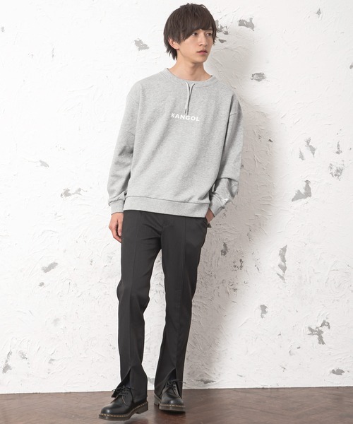 KANGOL（カンゴール）の「【KANGOL】別注サイドジップ裏毛ビッグトレーナー（スウェット・メンズ・杢グレー/ラベンダー/アイボリー/ベージュ・L/M）」の7枚目の写真