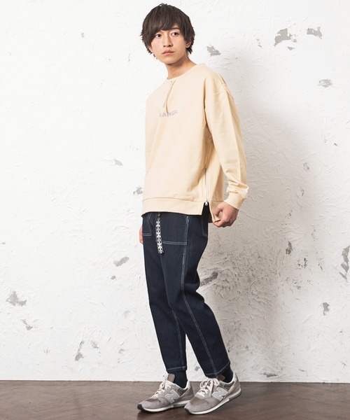 KANGOL（カンゴール）の「【KANGOL】別注サイドジップ裏毛ビッグトレーナー（スウェット・メンズ・杢グレー/ラベンダー/アイボリー/ベージュ・L/M）」の9枚目の写真