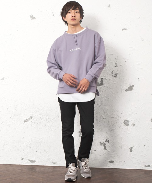 KANGOL（カンゴール）の「【KANGOL】別注サイドジップ裏毛ビッグトレーナー（スウェット・メンズ・杢グレー/ラベンダー/アイボリー/ベージュ・L/M）」の12枚目の写真