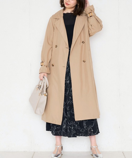 natural couture(ナチュラルクチュール)の「【WEB限定カラー有り】ラグラントレンチコート(トレンチコート・レディース・ベージュ/カーキ/ピンクベージュ/グレイッシュベージュ・FREE)」の8枚目の写真