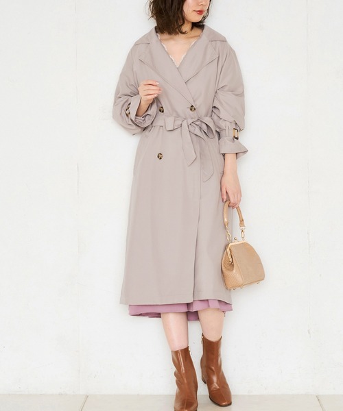 natural couture(ナチュラルクチュール)の「【WEB限定カラー有り】ラグラントレンチコート(トレンチコート・レディース・ベージュ/カーキ/ピンクベージュ/グレイッシュベージュ・FREE)」の14枚目の写真