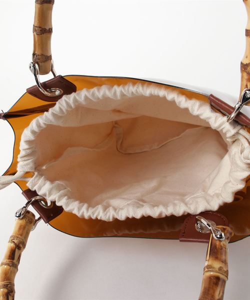 WEGO（ウィゴー）の「WEGO/【2点セット】バンブーハンドルクリアトートバッグ（トートバッグ・レディース・ブラウン/ホワイト系その他・FREE）」の14枚目の写真