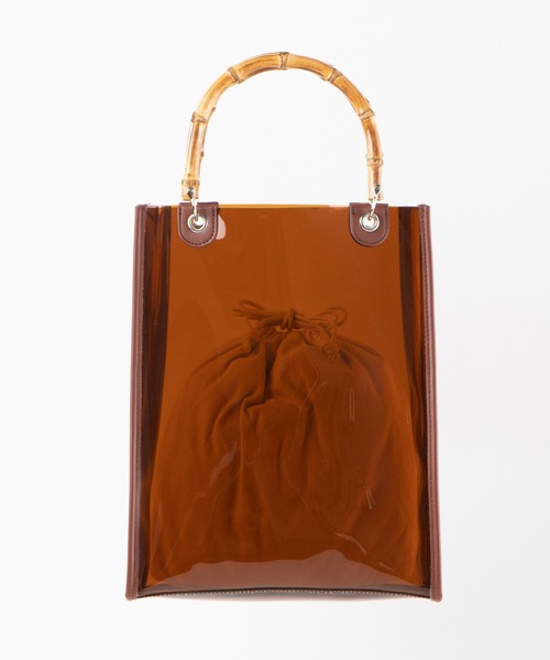 WEGO（ウィゴー）の「WEGO/【2点セット】バンブーハンドルクリアトートバッグ（トートバッグ・レディース・ブラウン/ホワイト系その他・FREE）」の15枚目の写真