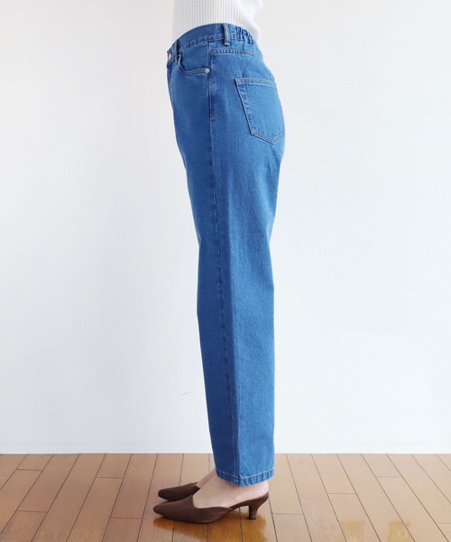 andme(アンドミー)の「ハイウエストデニムセミワイドパンツ(デニムパンツ・レディース・インディゴブルー/ブルー/ケミカルウォッシュ・M/L)」の22枚目の写真