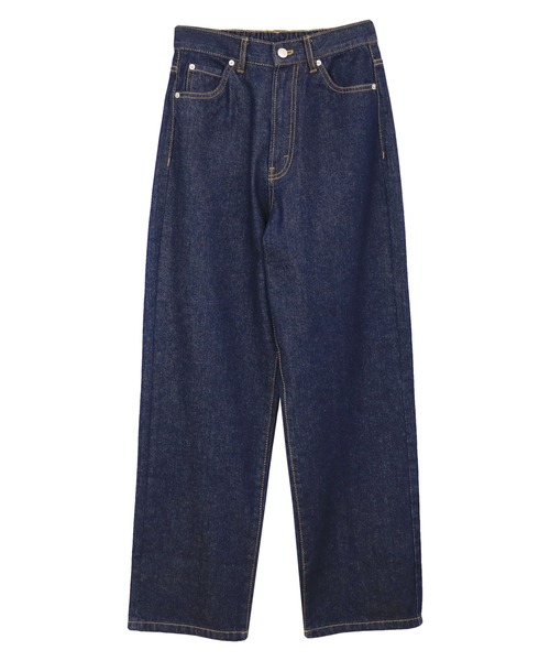 ハイウエストデニムセミワイドパンツ（デニムパンツ）｜andme