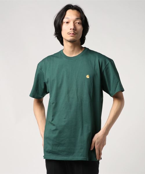 Carhartt WIP(カーハートダブリューアイピー)の「S/S CHASE T-SHIRT(Tシャツ/カットソー・メンズ・オレンジ/ブラック/グレー/ホワイト/エメラルド/ダークネイビー/ロイヤルブルー/バーガンディー/カーキ・MEDIUM/SMALL/X-LARGE/LARGE/XX-LARGE/X-SMALL)」の4枚目の写真