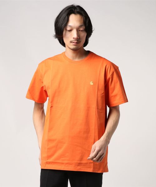 Carhartt WIP(カーハートダブリューアイピー)の「S/S CHASE T-SHIRT(Tシャツ/カットソー・メンズ・オレンジ/ブラック/グレー/ホワイト/エメラルド/ダークネイビー/ロイヤルブルー/バーガンディー/カーキ・MEDIUM/SMALL/X-LARGE/LARGE/XX-LARGE/X-SMALL)」の9枚目の写真