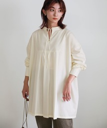 select MOCA | 2020 A/W フロントタックシャツチュニック/ビックシルエットノーカラーシャツブラウス(シャツ/ブラウス)