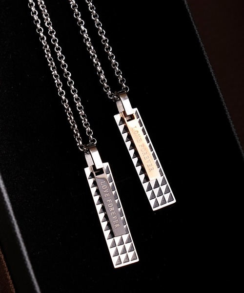 FUNALIVE（ファンアライブ）の「JON ペアネックレス  ステンレス（ネックレス・メンズ・H/B/D/F/G/A/C/E/I/J/L/K/N/M/S/O/Q/P/R・23cm/FREE）」の4枚目の写真
