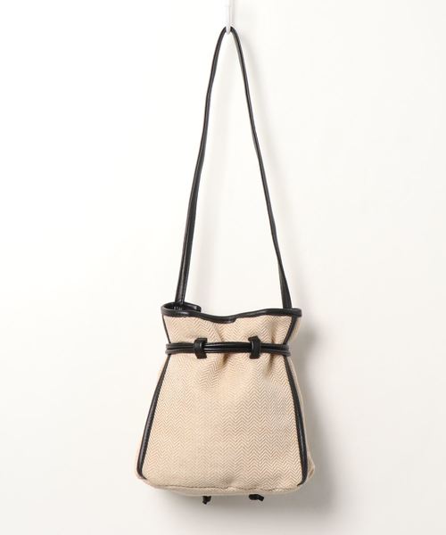 KOBE LETTUCE（コウベレタス）の「ナチュラルパターン巾着バッグ（ハンドバッグ・レディース・ブラウン/ブラック・FREE）」の5枚目の写真