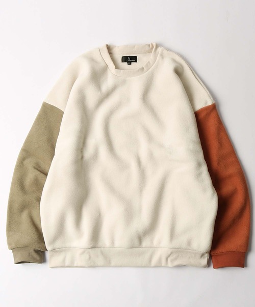 ZIP FIVE（ジップファイブ）の「【ZIP FIVE】【ZIP OUTDOOR】フリースビッグシルエットトレーナー（スウェット・レディース・ブラウン/アイボリー/ホワイト系/ベージュ系2/グリーン/ブルー/レンガ/ベージュ/ベージュ系1/ブラック/ベージュ系/グレー/マスタード/ブラック系/ホワイト系1/ダークグリーン・LARGE/X-LARGE/MEDIUM）」の3枚目の写真