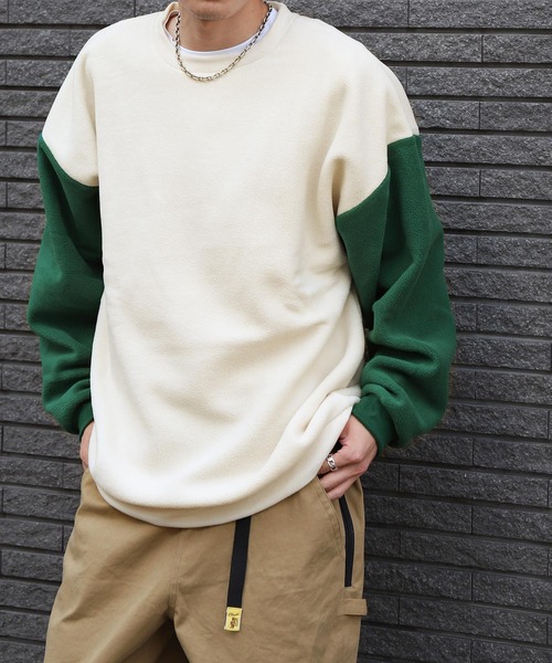 ZIP FIVE（ジップファイブ）の「【ZIP FIVE】【ZIP OUTDOOR】フリースビッグシルエットトレーナー（スウェット・レディース・ブラウン/アイボリー/ホワイト系/ベージュ系2/グリーン/ブルー/レンガ/ベージュ/ベージュ系1/ブラック/ベージュ系/グレー/マスタード/ブラック系/ホワイト系1/ダークグリーン・LARGE/X-LARGE/MEDIUM）」の22枚目の写真