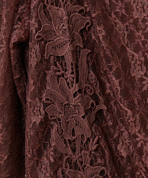 natural couture（ナチュラルクチュール）の「総レースきれいめニットプルオーバー（ニット/セーター・レディース・ベージュ/ブラウン/サックスブルー/アイボリー・FREE）」の8枚目の写真