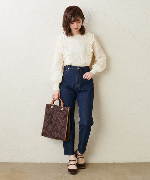 natural couture（ナチュラルクチュール）の「総レースきれいめニットプルオーバー（ニット/セーター・レディース・ベージュ/ブラウン/サックスブルー/アイボリー・FREE）」の22枚目の写真