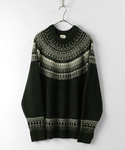 make a ray!(メイク ア レイ!)の「クルーネックニット/フェアアイル柄/ノルディック(ニット/セーター・メンズ・ベージュ/グレー/ブラック・L/XL/M)」の2枚目の写真