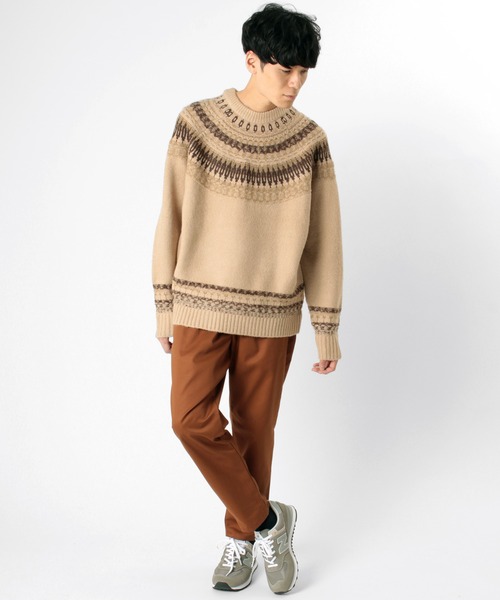 make a ray!(メイク ア レイ!)の「クルーネックニット/フェアアイル柄/ノルディック(ニット/セーター・メンズ・ベージュ/グレー/ブラック・L/XL/M)」の14枚目の写真
